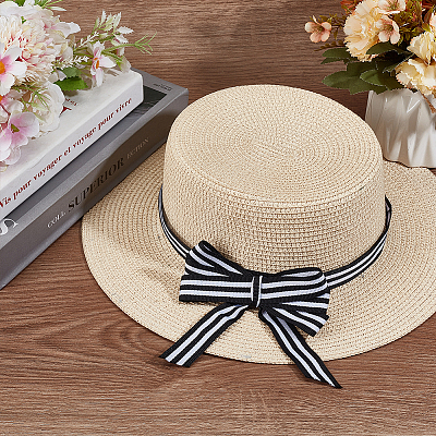 Polyester Stripe Ribbons SRIB-WH0011-326C-1