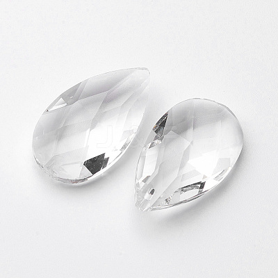 Faceted Teardrop Glass Pendants LS-GLAA-R149-01-1