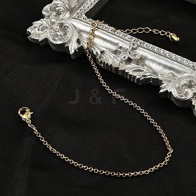 Brass Rolo Chain Bracelets for Women BJEW-G735-05G-1