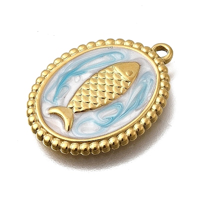 304 Stainless Steel Enamel Pendants STAS-Z163-21G-05-1