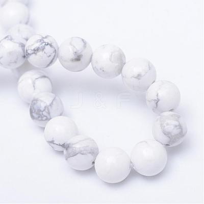 Round Natural Howlite Bead Strands G-R345-4mm-18-1