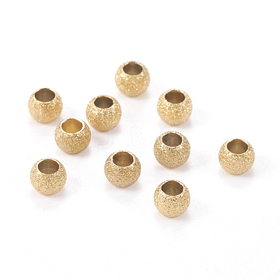 Ion Plating(IP) 304 Stainless Steel Textured Beads STAS-I081-4mm-04G-1