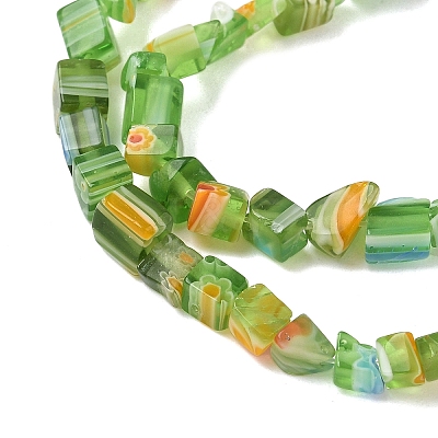 Handmade Millefiori Lampwork Beads Strands LAMP-P070-02A-03-1