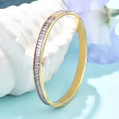 304 Stainless Steel Rhinestone Bangles for Women BJEW-Z092-02G-1