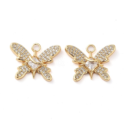 Rack Plating Brass Micro Pave Cubic Zirconia Pendants KK-M280-13G-01-1