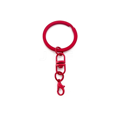 Spray Painted Iron Keychain Swivel Clasps LS-FIND-WH0111-355G-1
