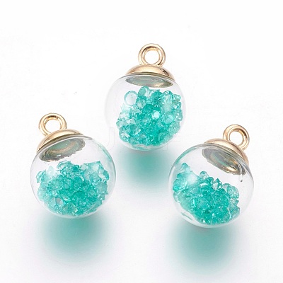 Transparent Glass Bottle Pendants GLAA-L018-13-1