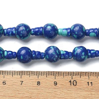 Synthetic Chrysocolla 3-Hole Guru Bead Strands G-K149-46-1