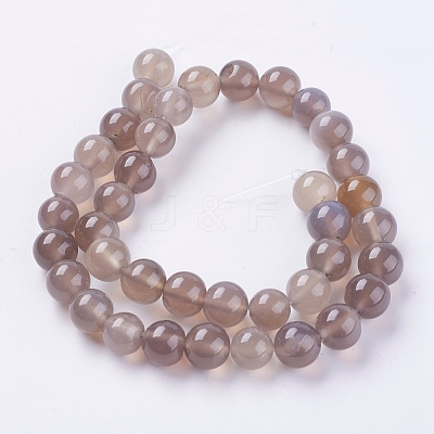 Natural Agate Beads Strands G-G583-10mm-08-1