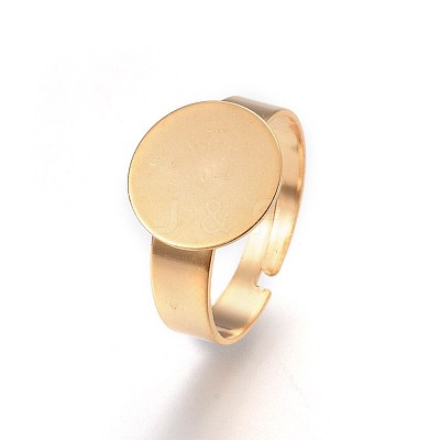 Adjustable 304 Stainless Steel Finger Rings Components X-STAS-G187-02G-12mm-1