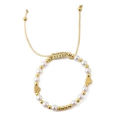 ABS Imitation Pearl Beads Braided Bead Bracelets for Women BJEW-D317-09B-G-1
