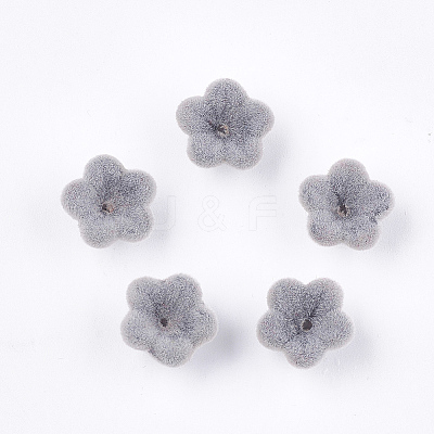 Flocky Acrylic Bead Caps OACR-T005-02-02-1
