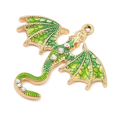 Rack Plating Alloy Enamel Pendants PALLOY-R451-05G-1
