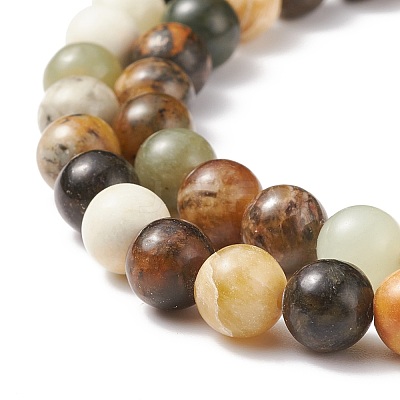 Natural Xiuyan Jade Bead Strands G-P075-39-8mm-1