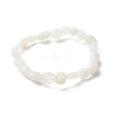 Natural Rainbow Moonstone Beads Stretch Bracelet for Kids BJEW-JB07031-01-1