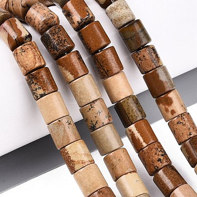 Natural Picture Jasper Beads Strands G-Q606-01A-01-1