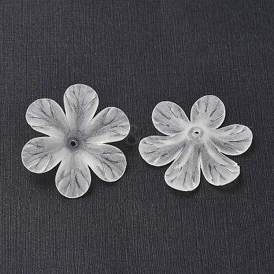 Frosted Flower Clear Transparent Acrylic Beads X-PAF154Y-11-1