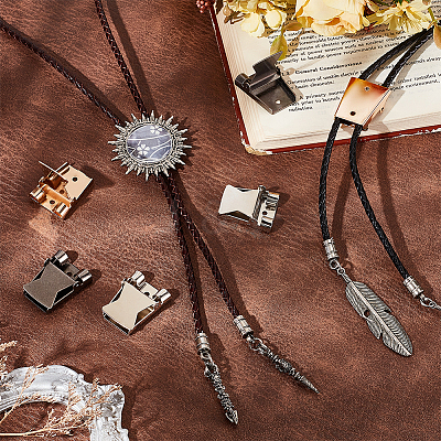 6Pcs 3 Colors Zinc Alloy Bolo Tie Slider Clasps FIND-PH0023-92B-1