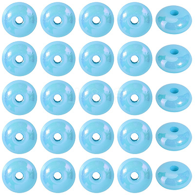500Pcs UV Plating Opaque Acrylic Beads MACR-PA0001-47C-1