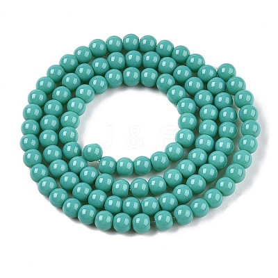 Opaque Solid Color Glass Beads Strands GLAA-T032-P8mm-12A-1