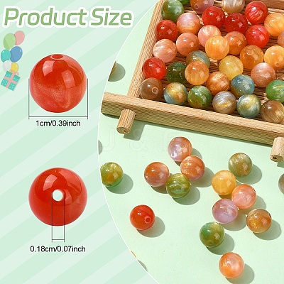 70Pcs 7 Colors Transparent Resin Beads RESI-YW0006-37-1