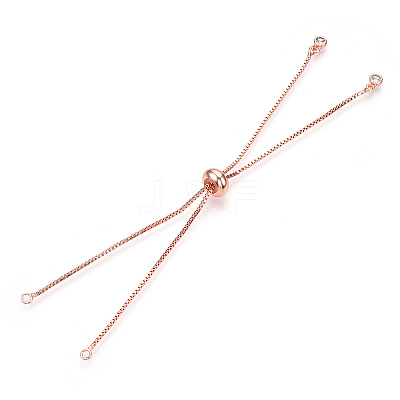 Rack Plating Adjustable Brass Slider Bracelet Making MAK-R025-02RG-1-1
