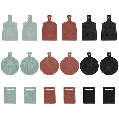 6 Bags 3 Styles Wood Plate Display Decorations DJEW-FG0001-46-1