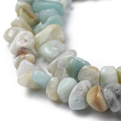 Natural Flower Amazonite Chips Beads Strands G-M205-12-1