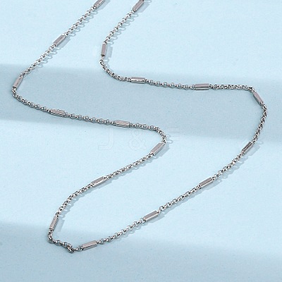 Brass Cuboid Link Rolo Chain Necklaces MAK-L045-02P-1