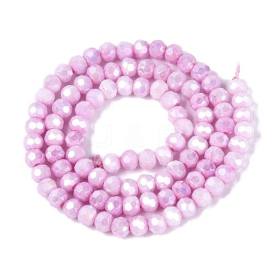 Anti-Tarnish Electroplate Glass Beads Strands EGLA-ZX010-4mm-05-1