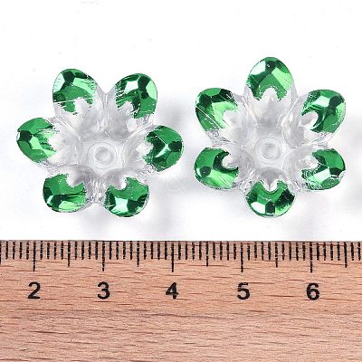 Plating Acrylic Bead Caps OACR-H118-06G-1