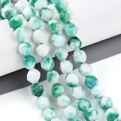 Dyed Natural White Jade Beads Strands G-T139-8mm-45A-1