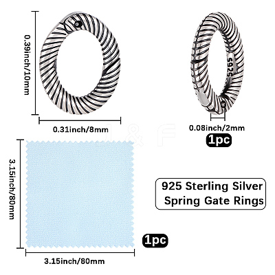 1Pc Sterling Silver Twister Clasps STER-BBC0009-54-1