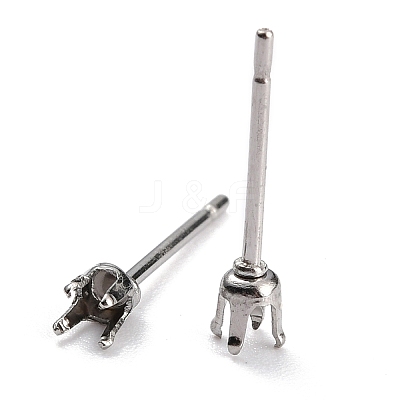 Non-Tarnish 304 Stainless Steel Stud Earring Settings X-STAS-B004-05P-D-1
