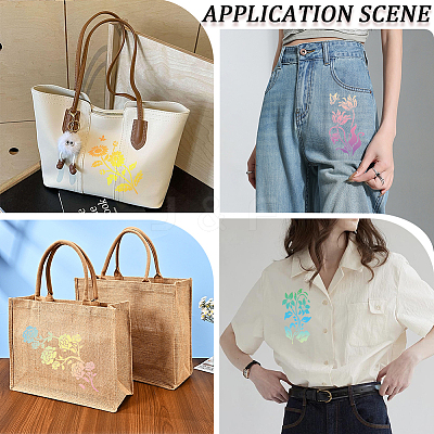 6Pcs 6 Styles Flower Theme PET Plastic Hollow Out Drawing Painting Stencils Templates DIY-WH20009-46-1
