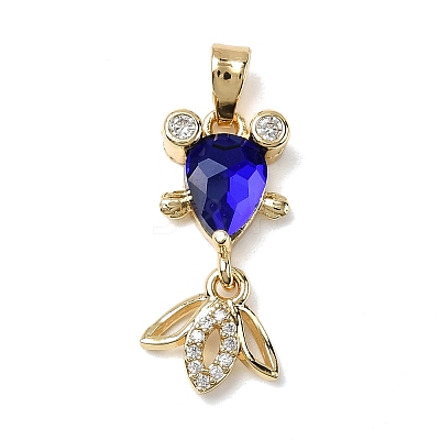 Brass Micro Pave Cubic Zirconia Pendants KK-K375-27G-20-1