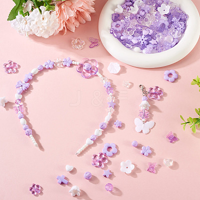 100G Transparent & Opaque Acrylic Beads TACR-TA0001-57A-1