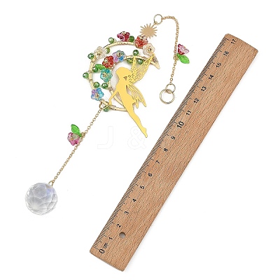 Stainless Steel Moon Fairy Suncatchers HJEW-JM04999-1