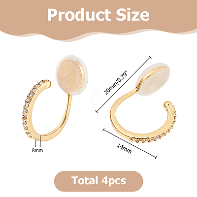 2 Pairs Brass Clip-on Earrings EJEW-HS0001-20G-1