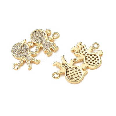 Brass Micro Pave Clear Cubic Zirconia Connector Charms for Jewelry Making CU-CBAAA59-01G-01-1