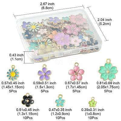 50Pcs 7 Styles Alloy Enamel Charms ENAM-YW0003-10-1