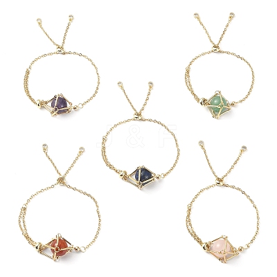 Mixed Natural Carnelian & Lapis Lazuli & Green Aventurine & Rose Quartz & Amethyst Bracelets BJEW-JB09879-02-1