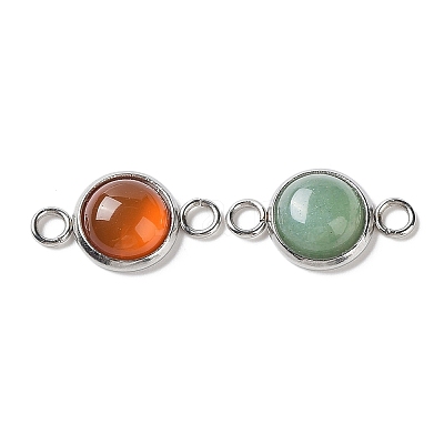 Natural & Synthetic Mixed Stone Connector Charms G-D059-01F-1