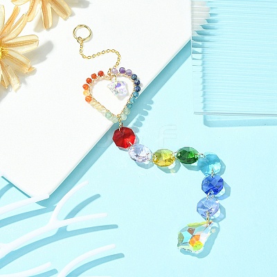 Glass Teardrop Pendant Decorations HJEW-JM01112-04-1