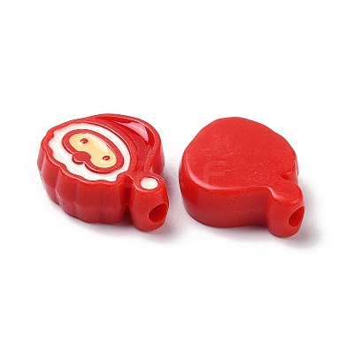 Christmas Decorations Theme Opaque Acrylic Bead with Enamel X-OACR-Z021-01D-1