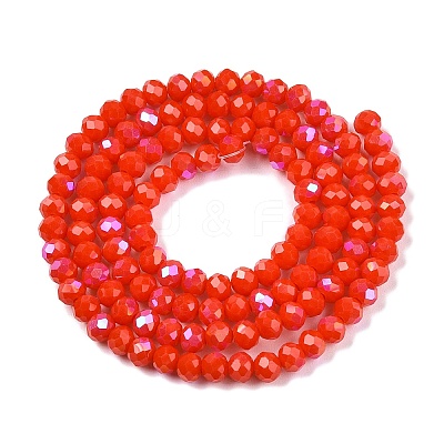 Electroplate Opaque Solid Color Glass Beads Strands EGLA-A044-P4mm-L03-1