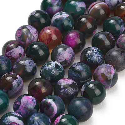 Natural Fire Crackle Agate(Dyed & Heated) Beads Strands G-K425-A05-14mm-1
