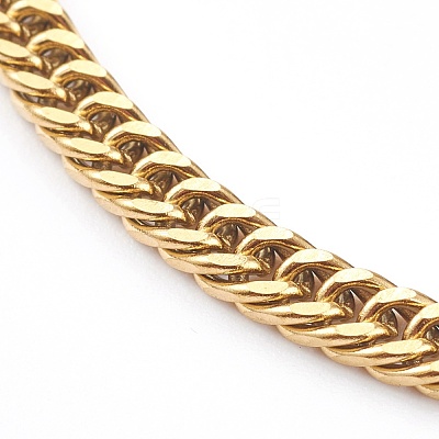 Men's 304 Stainless Steel Diamond Cut Curb Chain Bracelets BJEW-JB06019-02-1