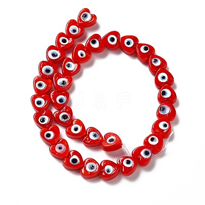 Handmade Evil Eye Lampwork Beads Strands X-LAMP-E023-07B-02-1