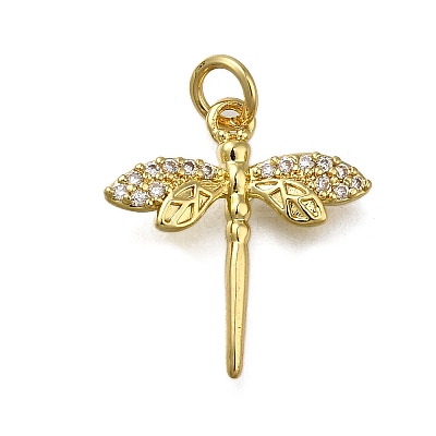 Brass Micro Pave Clear Cubic Zirconia Pendants LS-ZIRC-I070-041G-1